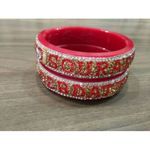 Name bangle Pair in Red 